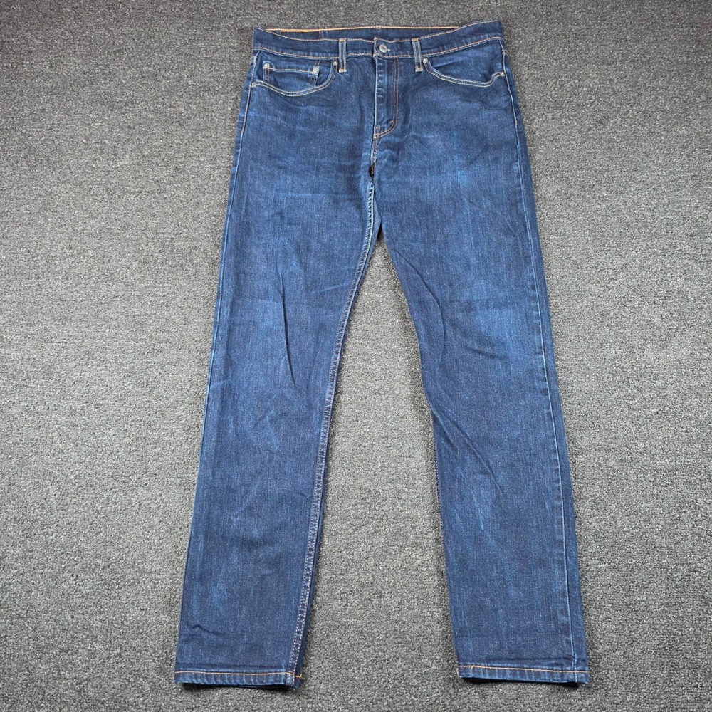 Levi's 502 Taper Fit Jeans Blue Mens 34x34 Dark Wash Stretch Denim Pants Casual